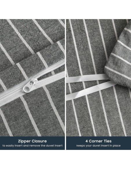 Juego de Funda Nórdica Individual Despertar En Nube Algodón Gris 3 Piezas