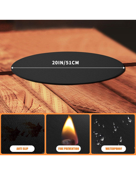 Alfombrilla Ignífuga GIESIOE 50.8 cm para Fogata Mesa XL