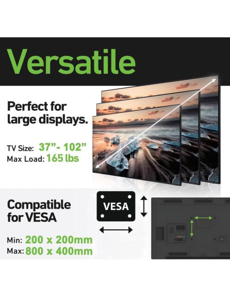 Soporte de Pared Ultra Delgado Stellar Mounts para TV 37-102"