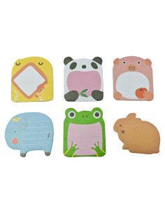 Notas Adhesivas Hganxiu en Formas de Animales - 6 Patrones Coloridos