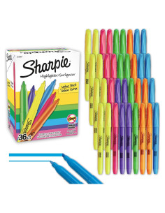 Juego de 36 Marcadores Resaltadores Sharpie Punta Chisel 6 Colores