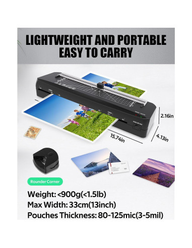 Laminadora A3 LADISHAN con Cortadora y 50 Hojas, 1.42 kg