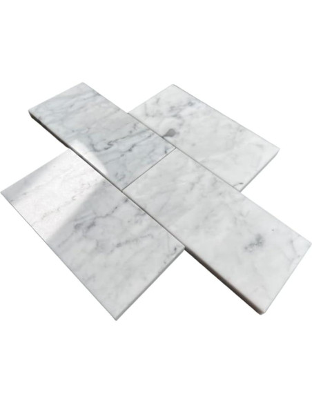 Azulejo de Mármol Tenedos Carrara 3x6 Pulido - 40 Piezas Azulejo de Mármol Tenedos Carrara 3x6 Pulido - 40 Piezas