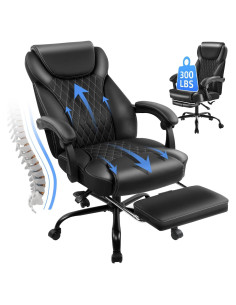 Silla de Oficina Ergonómica Amseatec 5067 con Reposapiés Negro