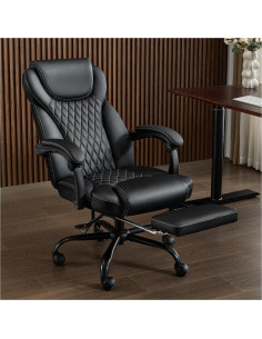 Silla de Oficina Ergonómica Amseatec 5067 con Reposapiés Negro 2