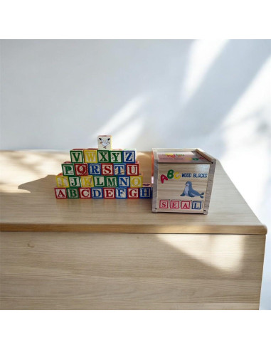 Set de Bloques de Madera ABC/123 - 26 Piezas con Caja - 0.54 kg