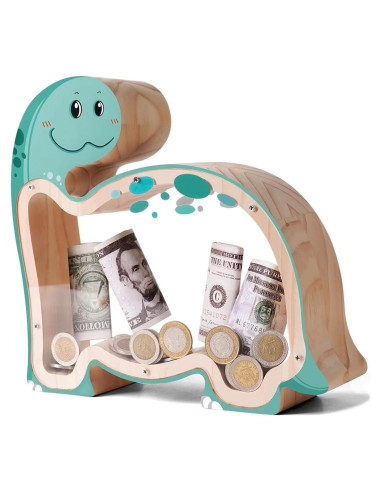 Hucha de Madera Brachiosaurus Uniwooder Personalizable 24.9cm