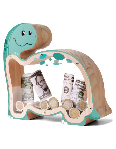 Hucha de Madera Brachiosaurus Uniwooder Personalizable 24.9cm