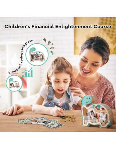 Hucha de Madera Brachiosaurus Uniwooder Personalizable 24.9cm