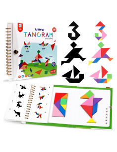 Juego de Puzzle Tangram de Viaje YATAOME 368 Soluciones