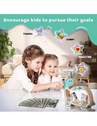 Hucha de Madera Brachiosaurus Uniwooder Personalizable 24.9cm