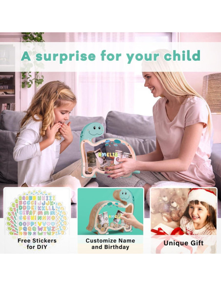 Hucha de Madera Brachiosaurus Uniwooder Personalizable 24.9cm