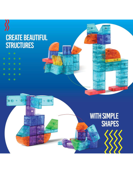 Set de Bloques Magnéticos Play Brainy 101 Piezas 3D para Niños Set de Bloques Magnéticos Play Brainy 101 Piezas 3D para Niños