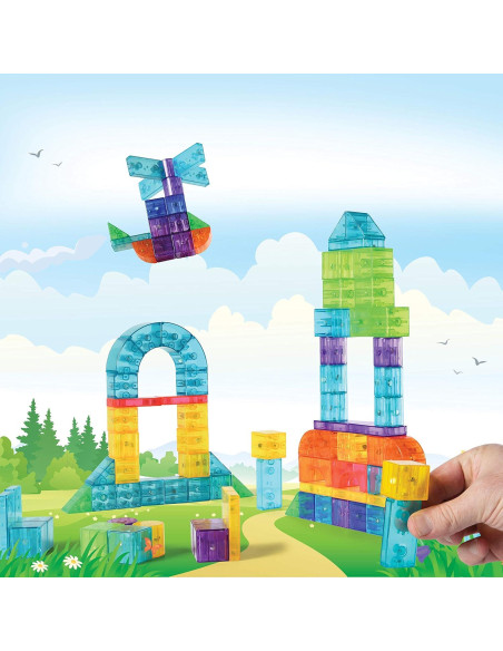 Set de Bloques Magnéticos Play Brainy 101 Piezas 3D para Niños Set de Bloques Magnéticos Play Brainy 101 Piezas 3D para Niños