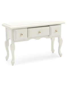 Mesa Miniatura 1:12 Cutemini Escritorio Blanco con 3 Cajones