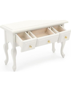 Mesa Miniatura 1:12 Cutemini Escritorio Blanco con 3 Cajones 2