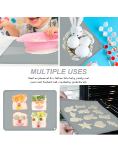 Manteles de Silicona KVK para Niños 4 Piezas Antideslizantes 2