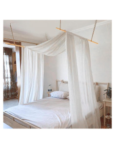 Cortinas de Dosel de Cama Comtelek 149x648 cm Blanca