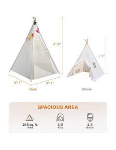 Tienda Teepee CO-Z 2.1m para Niños y Adultos - Seguridad y Creatividad 2
