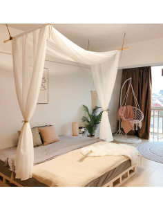 Cortinas de Dosel de Cama Comtelek 149x648 cm Blanca 2