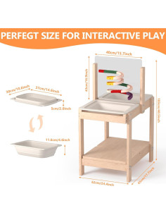 Mesa Sensorial de Madera KidsBuddy 4 en 1 con Contenedores 2