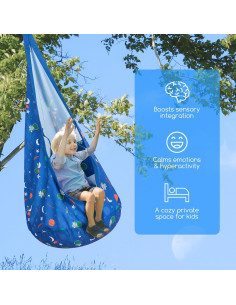 Columpio Sensorial Safotad Azul para Niños - Soporta 90.72kg 2