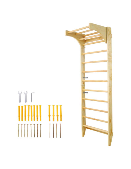 Escalera Sueca de Madera Allkindmore DJ0359YW con Barra Dominadas