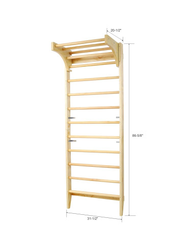 Escalera Sueca de Madera Allkindmore DJ0359YW con Barra Dominadas