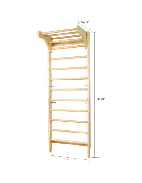 Escalera Sueca de Madera Allkindmore DJ0359YW con Barra Dominadas