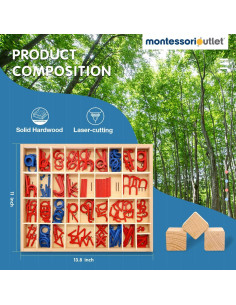 Caja de Alfabeto Móvil de Madera Montessori - Español 2