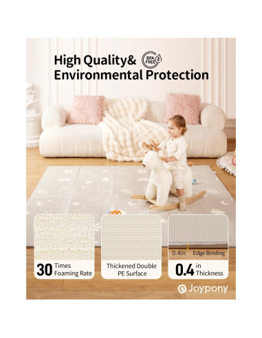 Alfombra de Juego JoyPony 200x180 cm Antideslizante Impermeable