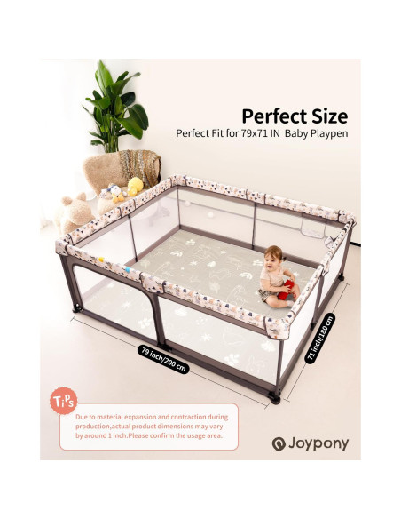 Alfombra de Juego JoyPony 200x180 cm Antideslizante Impermeable