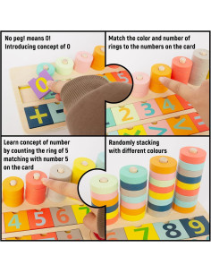 Rompecabezas de Madera Montessori WOODENFUN 35.56x8.13 cm 2