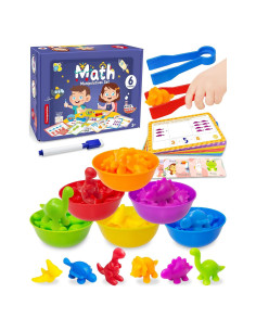 Juguetes Montessori de Contar Dinosaurios Yetonamr 72 Piezas