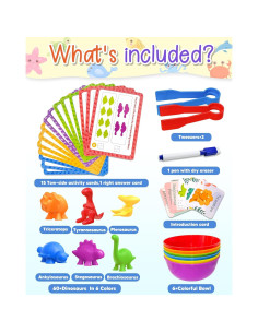 Juguetes Montessori de Contar Dinosaurios Yetonamr 72 Piezas 2