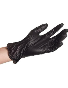 Guantes de Vinilo Desechables ForPro Negros Medianos 100 Unidades 2
