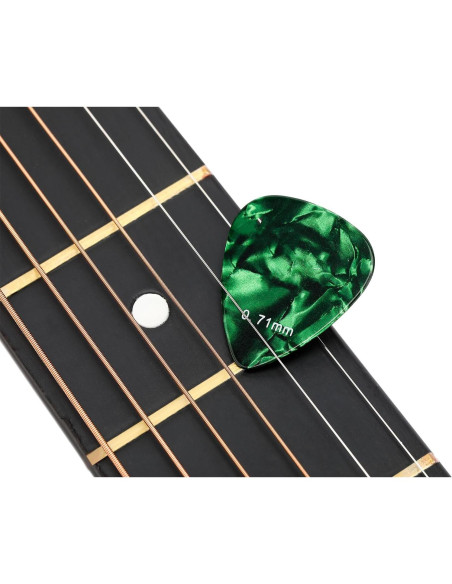 Paquete de 15 púas de guitarra celuloide con caja metálica