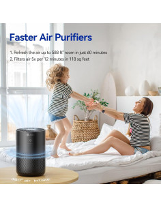 Purificador de Aire Aucleia 54.6 m 20dB con Aromaterapia Negro 2