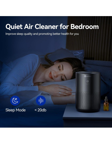 Purificador de Aire Aucleia 54.6 m 20dB con Aromaterapia Negro