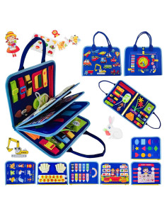 Tablero Ocupado Montessori Azul 28x23 cm para Niños 1-5 Años
