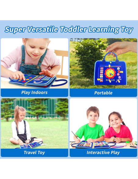 Tablero Ocupado Montessori Azul 28x23 cm para Niños 1-5 Años