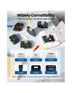 Cinta de Reemplazo Oozmas 12mm para Etiquetadora Brother 2