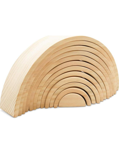 Set de 12 Arcos de Arcoíris de Madera Natural Woodpeckers