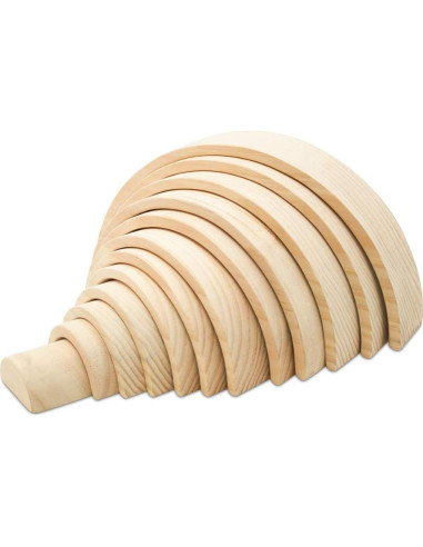 Set de 12 Arcos de Arcoíris de Madera Natural Woodpeckers