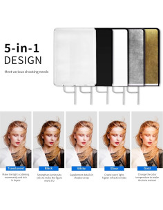 Kit de Panel Reflector de Luz 5-en-1 YUOCU 90x120cm Plegable 2