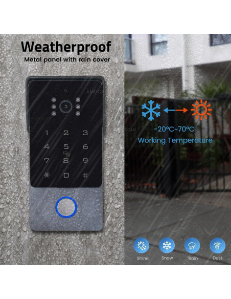 Intercomunicador de Video AMOCAM 7" 1080P WiFi 2 Hilos