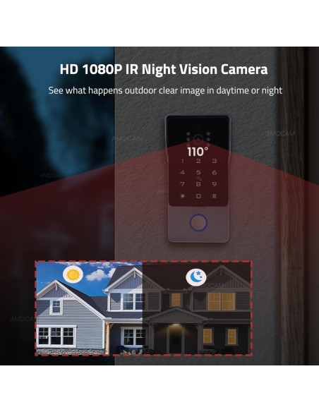 Intercomunicador de Video AMOCAM 7" 1080P WiFi 2 Hilos