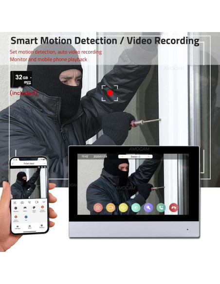 Intercomunicador de Video AMOCAM 7" 1080P WiFi 2 Hilos