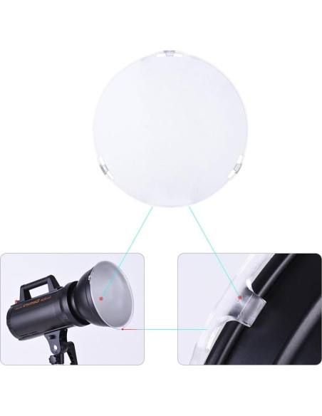 Placa Difusora Blanca Andoer 18.5cm para Montaje Bowens