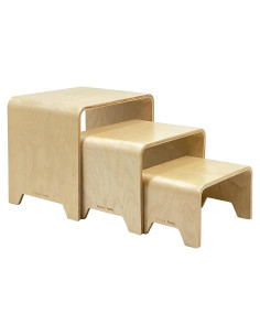 Juego de Taburetes Apilables Damoch 3 en 1 para Niños - Madera Ecológica